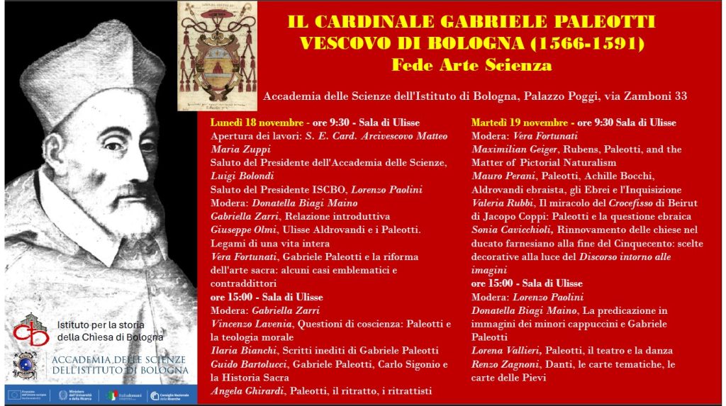 18-19 novembre 2024 - Il cardinale Gabriele Paleotti vescovo di Bologna (1566-1591). Fede Arte Scienza